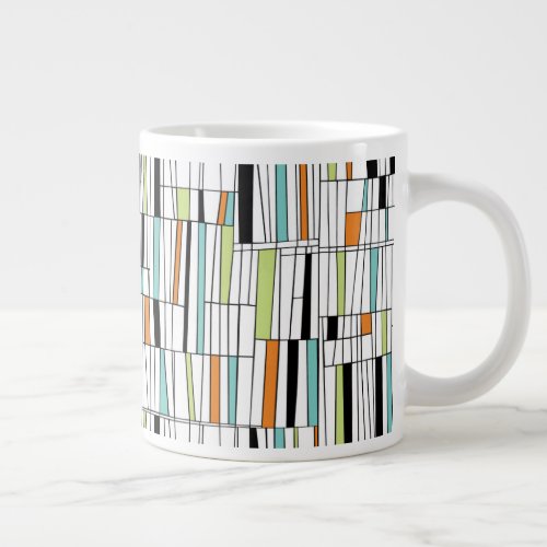 Mid Century Modern Pattern Giant Coffee Mug