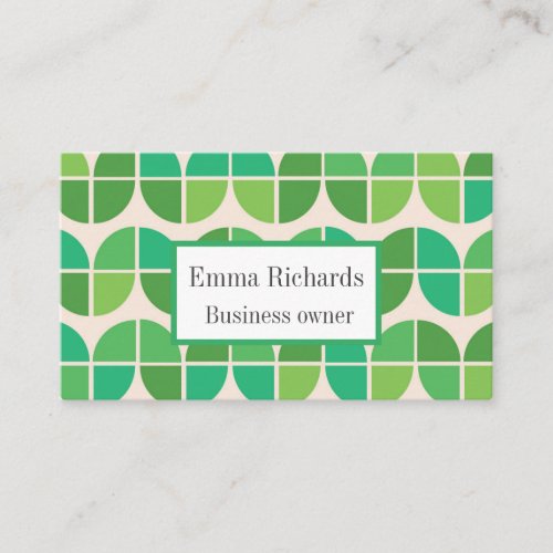  Mid Century Modern  Pattern green custom  Business Card