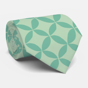 Mid Century Modern Pattern in Mint Green Art Print Neck Tie