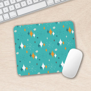 Mid Century Modern Pattern in Teal Mouse Pad