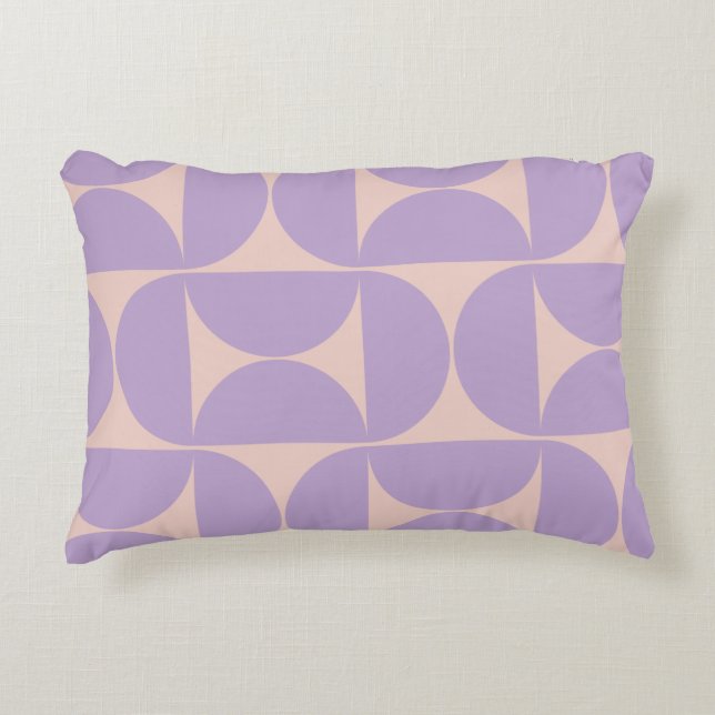 Mid Century Modern Pattern Lavender Accent Pillow (Front)