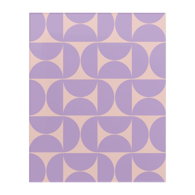 Mid Century Modern Pattern Lavender Acrylic Print (Front)