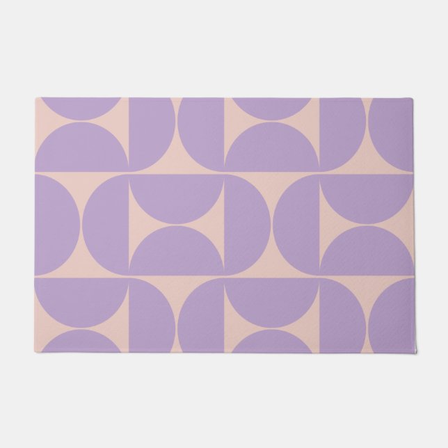 Mid Century Modern Pattern Lavender Doormat (Front)