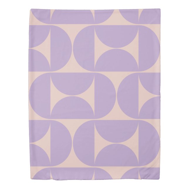 Mid Century Modern Pattern Lavender Duvet Cover (Front)