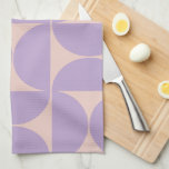 Mid Century Modern Pattern Lavender Kitchen Towel<br><div class="desc">Retro Mid Century Modern Pattern – Abstract Geometric Shapes – Minimalist Pattern in lavender / purple / lilac and beige.</div>