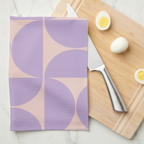 Mid Century Modern Pattern Lavender Kitchen Towel