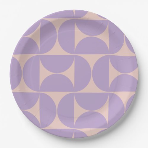 Mid Century Modern Pattern Lavender Paper Plates