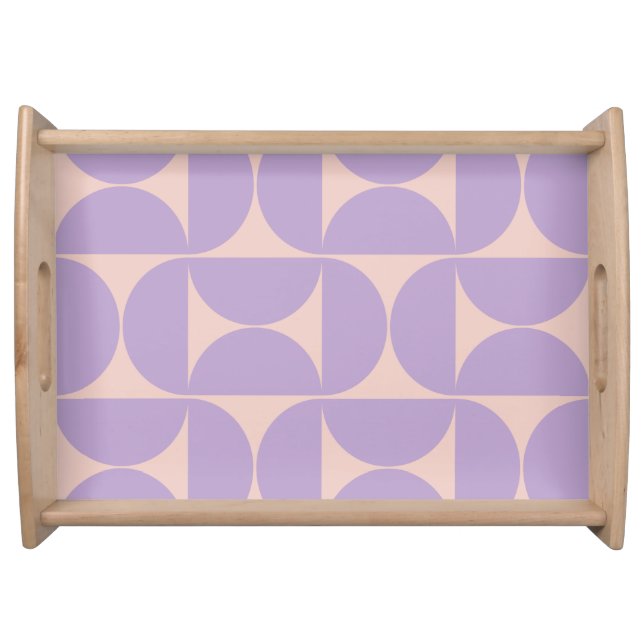 Mid Century Modern Pattern Lavender Serving Tray (Front)