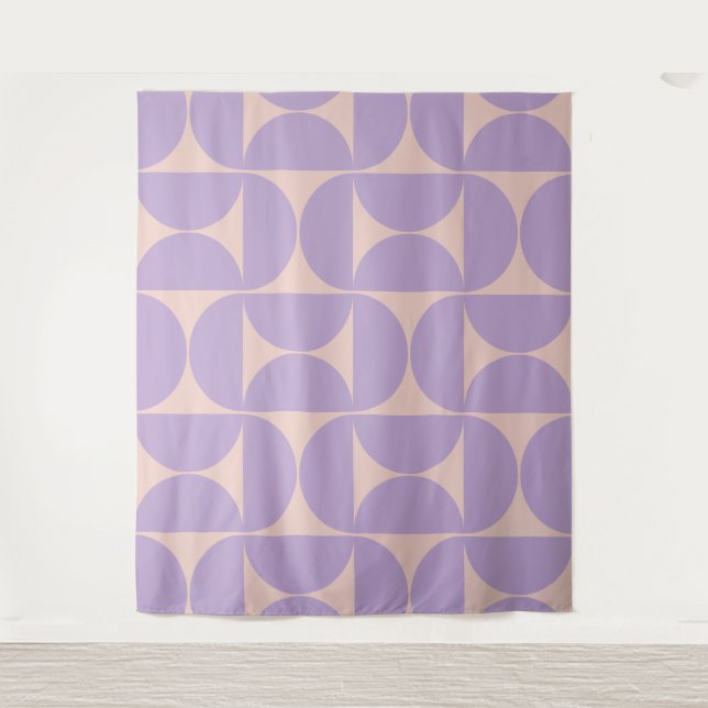 Mid Century Modern Pattern Lavender Tapestry (Front)