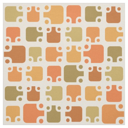 Mid Century Modern Pattern Ochre Fabric