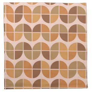 Mid Century Modern Pattern orange brown Cloth Napkin