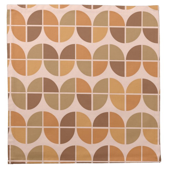  Mid Century Modern Pattern orange brown  Cloth Napkin (Front)