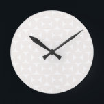 Mid Century Modern Pattern Pale Beige And White Round Clock<br><div class="desc">Mid century modern pattern – abstract geometric shapes – minimalist pattern in beige.</div>