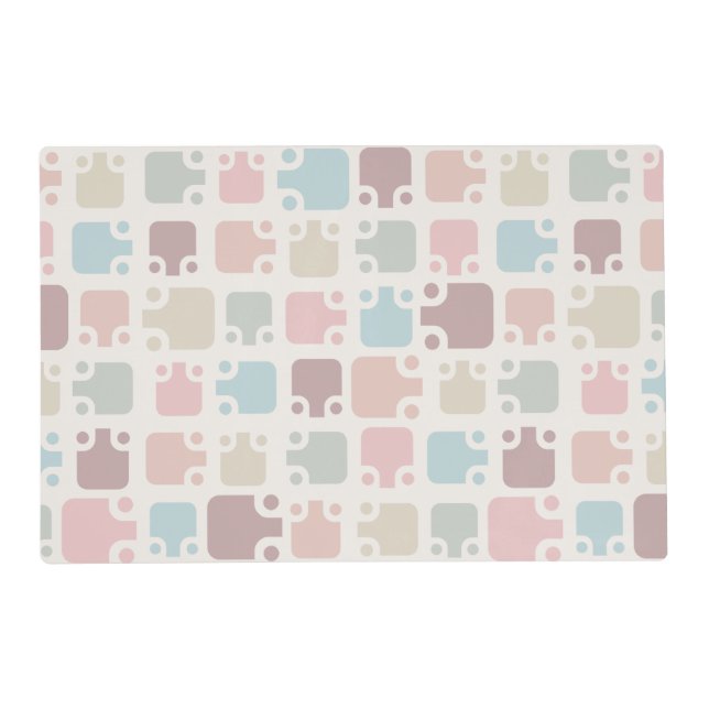 Mid Century Modern Pattern Pastel Placemat (Front)