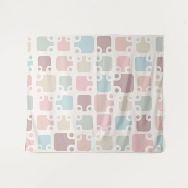 Mid Century Modern Pattern Pastel Tapestry (Front (Horizontal))