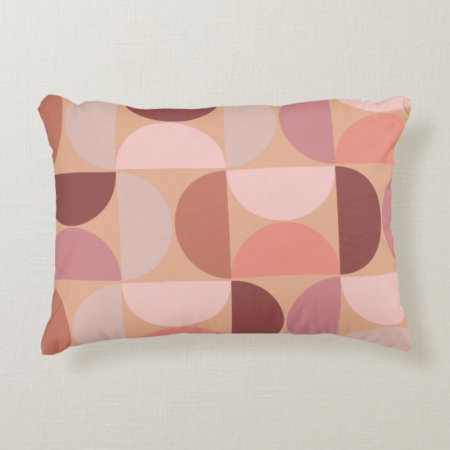 Mid Century Modern Pattern Peach Fuzz Accent Pillow (Front)