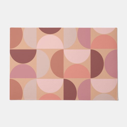 Mid Century Modern Pattern Peach Fuzz Doormat