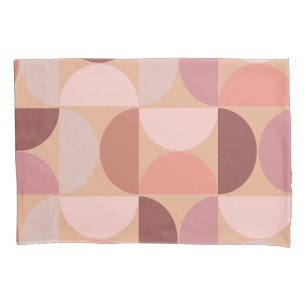 Mid Century Modern Pattern Peach Fuzz Pillow Case