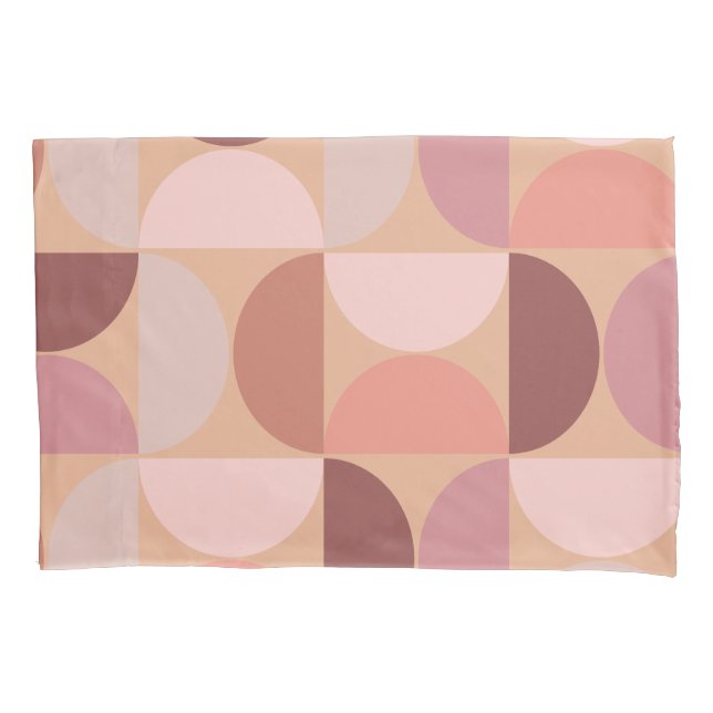 Mid Century Modern Pattern Peach Fuzz Pillow Case (Front)