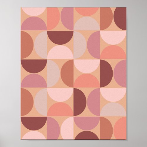 Mid Century Modern Pattern Peach Fuzz Poster