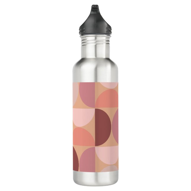 Mid Century Modern Pattern Peach Fuzz Stainless Steel Water Bottle (Right)