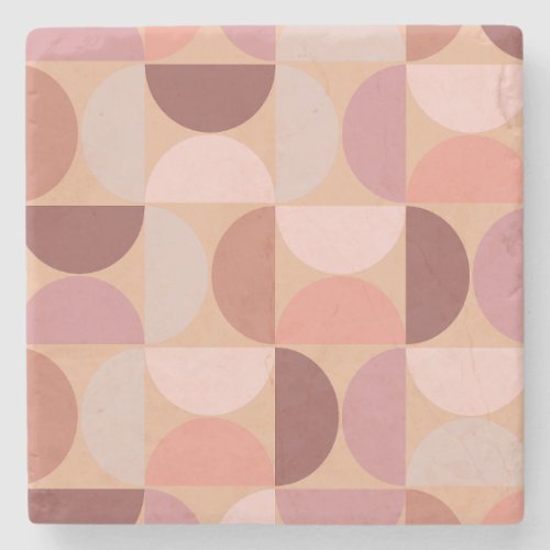 Mid Century Modern Pattern Peach Fuzz Stone Coaster