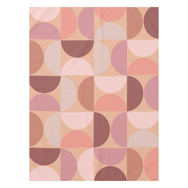 Mid Century Modern Pattern Peach Fuzz Tablecloth (Front)