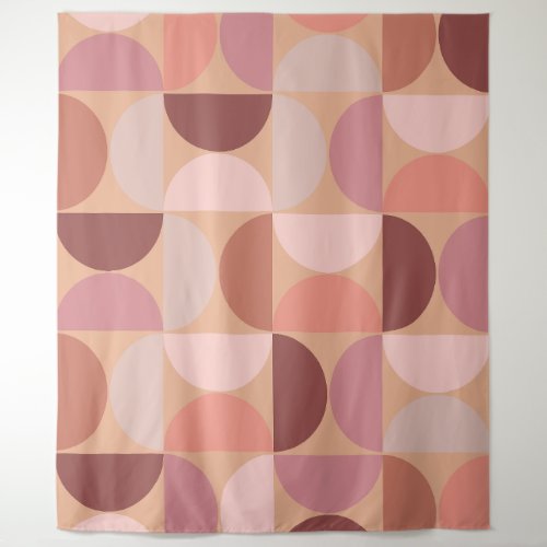 Mid Century Modern Pattern Peach Fuzz Tapestry