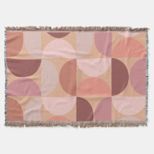 Mid Century Modern Pattern Peach Fuzz Throw Blanket