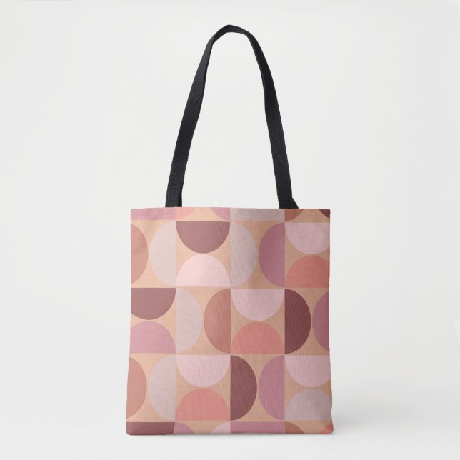 Mid Century Modern Pattern Peach Fuzz Tote Bag (Front)