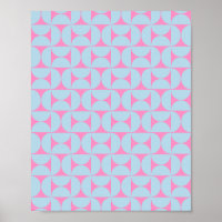 Mid Century Modern Pattern Pink And Blue