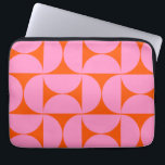 Mid Century Modern Pattern Preppy Pink And Orange Laptop Sleeve<br><div class="desc">Retro Mid Century Modern Pattern – Abstract Geometric Shapes – Cute and Minimalist Pattern in pink and orange.</div>