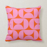 Mid Century Modern Pattern Preppy Pink And Orange