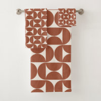 Mid Century Modern Pattern Rust Terracotta