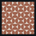 Mid Century Modern Pattern Rust Terracotta Faux Canvas Print<br><div class="desc">Retro Mid Century Modern Pattern – Abstract Geometric Shapes – Minimalist Pattern in Earth Tones Terracotta / Rust.</div>