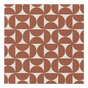 Mid Century Modern Pattern Rust Terracotta Faux Canvas Print
