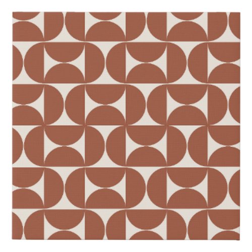 Mid Century Modern Pattern Rust Terracotta Faux Canvas Print