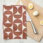 Mid Century Modern Pattern Rust Terracotta Kitchen Towel<br><div class="desc">Retro Mid Century Modern Pattern – Abstract Geometric Shapes – Minimalist Pattern in Earth Tones Terracotta / Rust.</div>