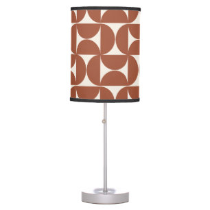 Mid Century Modern Pattern Rust Terracotta Table Lamp