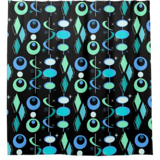 Mid Century Modern Pattern Shower Curtain