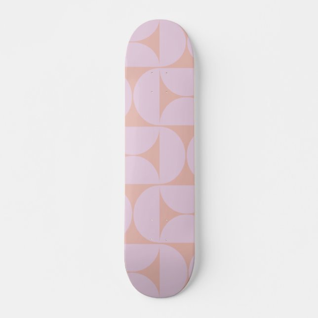 Mid Century Modern Pattern Soft Pastel Lilac Skateboard (Front)