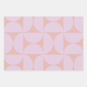 Mid Century Modern Pattern Soft Pastel Lilac Wrapping Paper Sheets (Front 3)