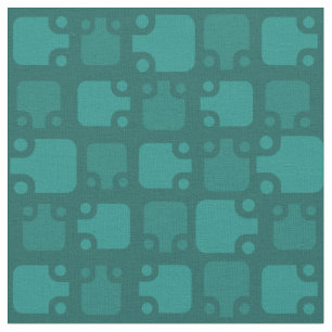 Mid Century Modern Pattern Teal Fabric
