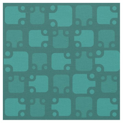 Mid Century Modern Pattern Teal Fabric