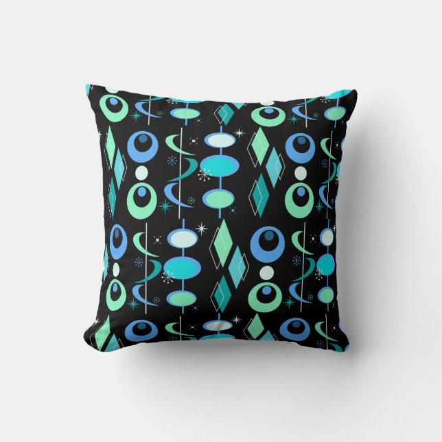 Mid Century Modern Pattern Throw Pillow (Front)