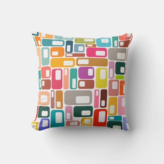 Mid-Century Modern Pattern Throw Pillow (Front)