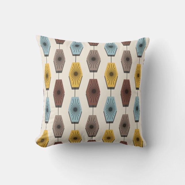 Mid Century Modern Pattern Throw Pillow (Front)