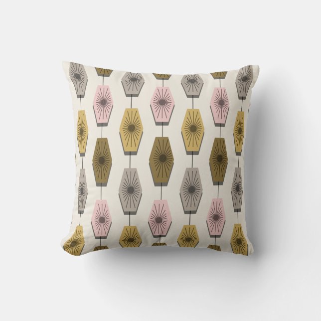 Mid Century Modern Pattern Throw Pillow (Front)
