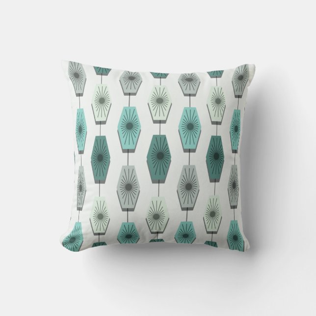 Mid Century Modern Pattern Throw Pillow (Front)