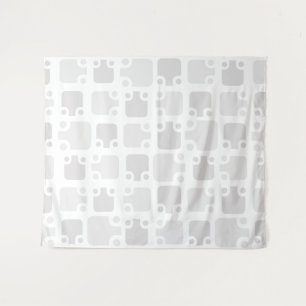 Mid Century Modern Pattern White Tapestry
